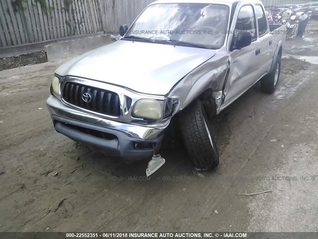 5TEGM92N91Z813189 - 2001 TOYOTA TACOMA DOUBLE CAB PRERUNNER SILVER photo 6