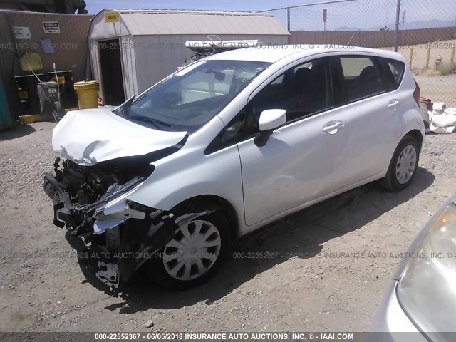 3N1CE2CP8FL381582 - 2015 NISSAN VERSA NOTE S/S PLUS/SV/SL/SR WHITE photo 2