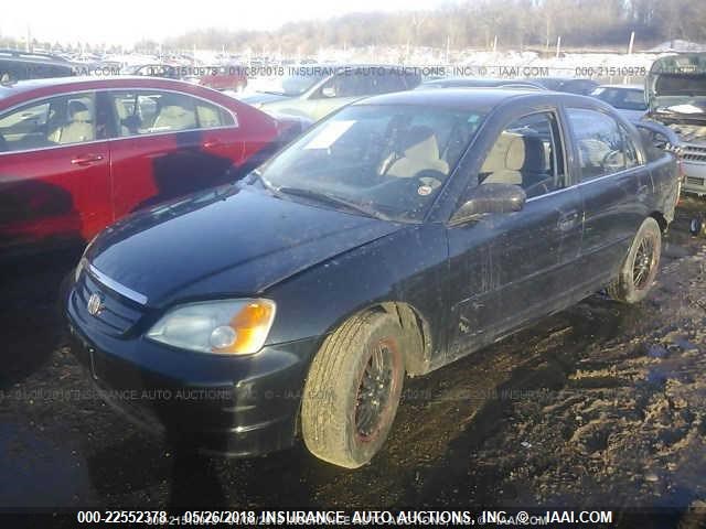 1HGES16581L033452 - 2001 HONDA CIVIC LX BLACK photo 2