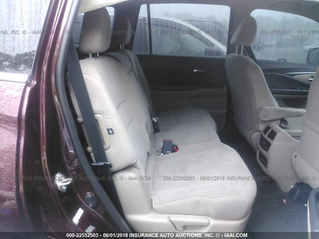 5FNYF6H13GB094968 - 2016 HONDA PILOT LX BURGUNDY photo 8