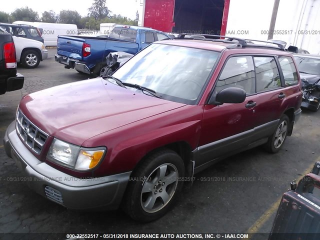 JF1SF6553WG700163 - 1998 SUBARU FORESTER S RED photo 2