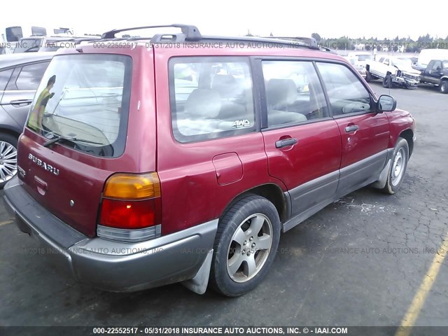 JF1SF6553WG700163 - 1998 SUBARU FORESTER S RED photo 4