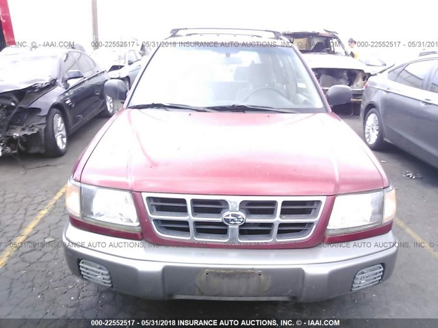 JF1SF6553WG700163 - 1998 SUBARU FORESTER S RED photo 6