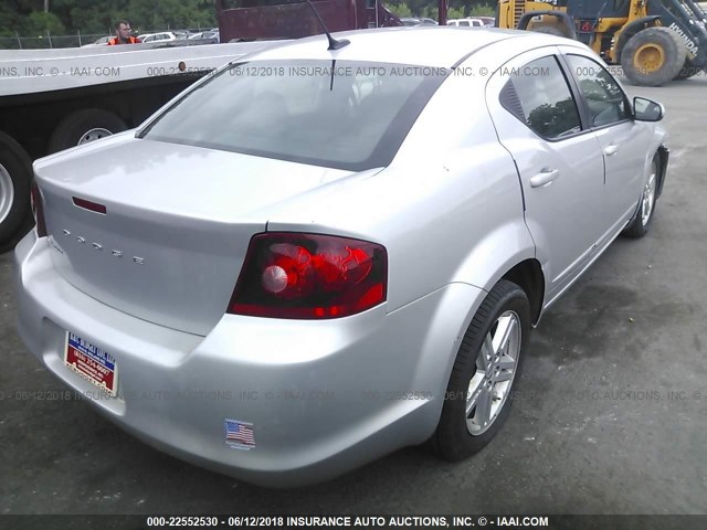 1C3CDZCB6CN182205 - 2012 DODGE AVENGER SXT SILVER photo 4