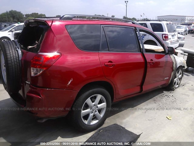 JTMBK31V286045061 - 2008 TOYOTA RAV4 LIMITED RED photo 4