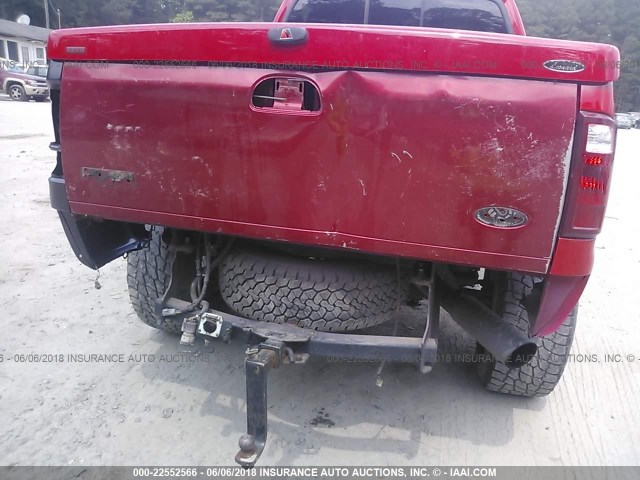 1FTSW21P15EC22801 - 2005 FORD F250 SUPER DUTY RED photo 6