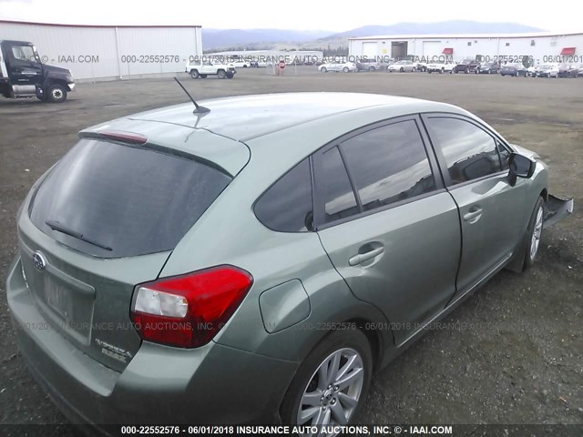 JF1GPAB67GH350163 - 2016 SUBARU IMPREZA PREMIUM GREEN photo 4