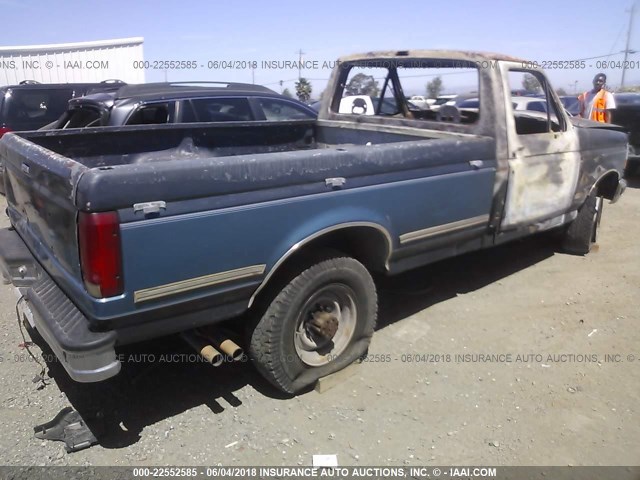 2FTHF25G2PCB05094 - 1993 FORD F250 BLUE photo 4