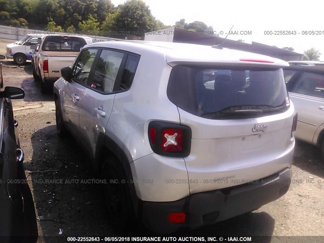 ZACCJAAT4GPC96136 - 2016 JEEP RENEGADE SPORT Մոխրագույն լուսանկար 3
