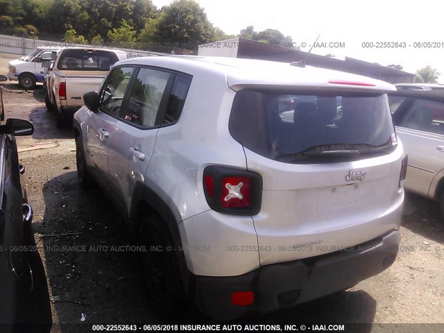 ZACCJAAT4GPC96136 - 2016 JEEP RENEGADE SPORT GRAY photo 3