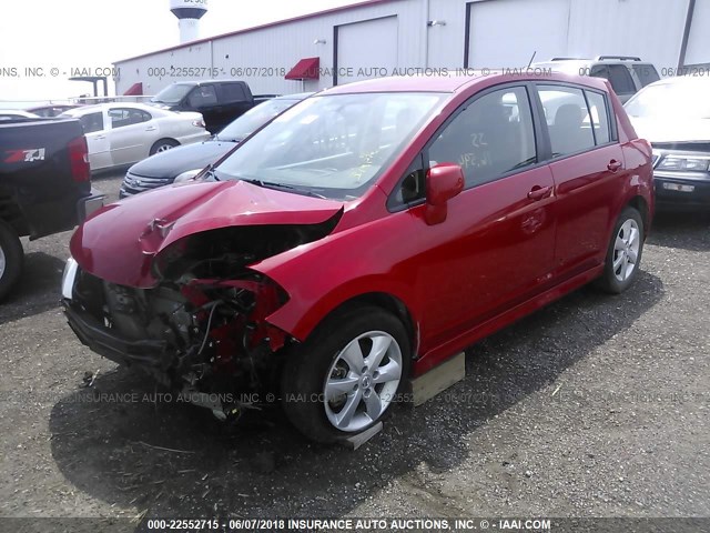 3N1BC1CP1CK212677 - 2012 NISSAN VERSA S/SL RED photo 2