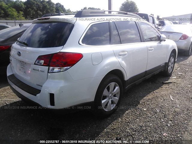 4S4BRCLC2C3293906 - 2012 SUBARU OUTBACK 2.5I LIMITED WHITE photo 4