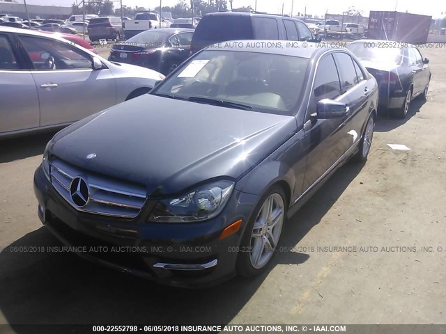 WDDGF8AB6DR288853 - 2013 MERCEDES-BENZ C 300 4MATIC GRAY photo 2