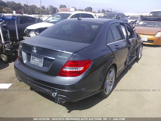 WDDGF8AB6DR288853 - 2013 MERCEDES-BENZ C 300 4MATIC GRAY photo 4