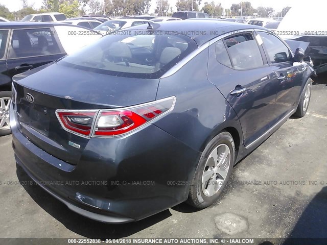 KNAGM4AD0F5087001 - 2015 KIA OPTIMA HYBRID GRAY photo 4