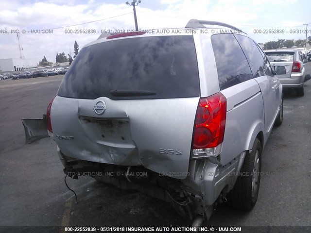 5N1BV28U96N111148 - 2006 NISSAN QUEST S/SE/SL GRAY photo 4