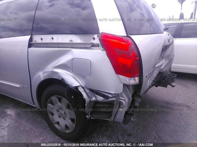 5N1BV28U96N111148 - 2006 NISSAN QUEST S/SE/SL GRAY photo 6