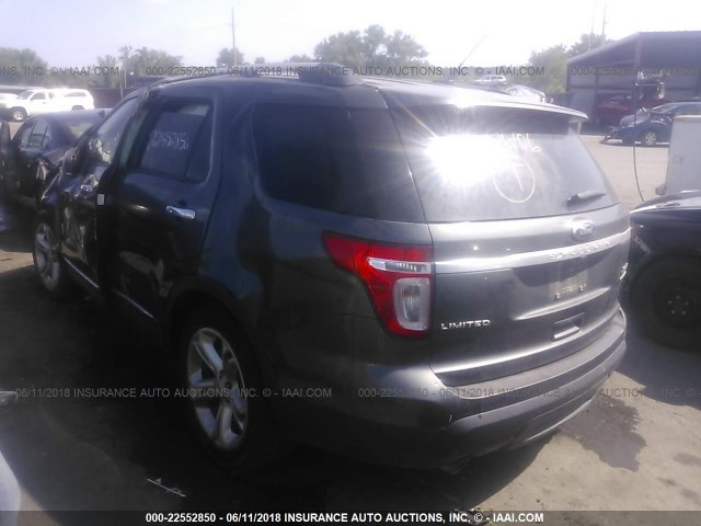 1FM5K7F80FGB82753 - 2015 FORD EXPLORER LIMITED Сұр фото 3