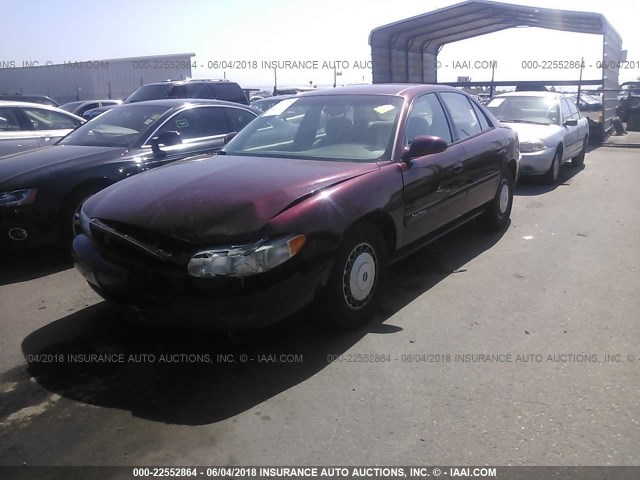 2G4WS52JX11265582 - 2001 BUICK CENTURY CUSTOM RED photo 2