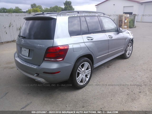 WDCGG8JB0DG107338 - 2013 MERCEDES-BENZ GLK 350 4MATIC SILVER photo 4