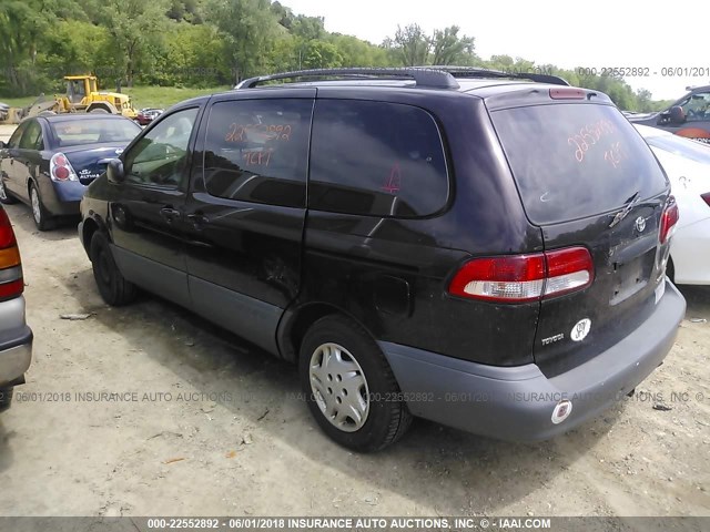 4T3ZF13C11U331264 - 2001 TOYOTA SIENNA LE/XLE BLACK photo 3