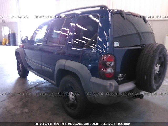 1J8GL48K75W588916 - 2005 JEEP LIBERTY SPORT Dark Blue photo 3