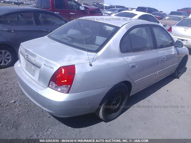 KMHDN46D95U965360 - 2005 HYUNDAI ELANTRA GLS/GT SILVER photo 4