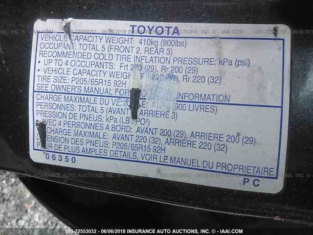 4T1BF28K2YU941927 - 2000 TOYOTA CAMRY LE/XLE Grau Foto 9