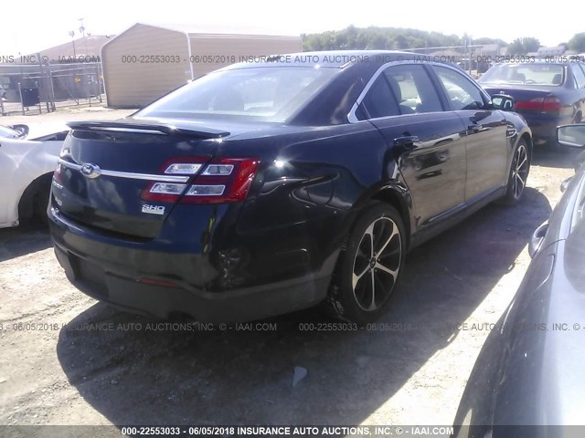 1FAHP2KTXEG116893 - 2014 FORD TAURUS SHO BLUE photo 4