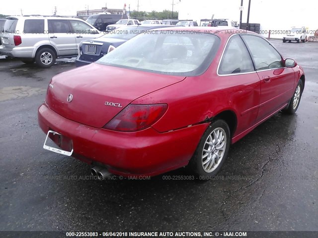 19UYA2255XL004141 - 1999 ACURA 3.0CL RED photo 4