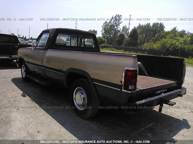 1B7JE26Z0MS342386 - 1991 DODGE D-SERIES D200/D250 BROWN photo 3