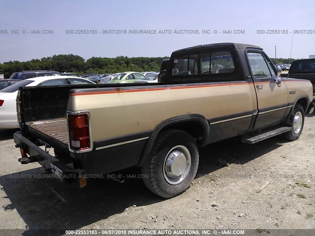 1B7JE26Z0MS342386 - 1991 DODGE D-SERIES D200/D250 BROWN photo 4