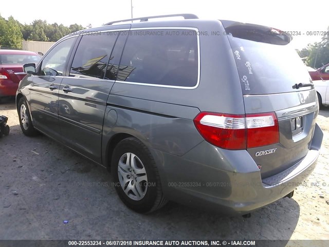 5FNRL38727B111050 - 2007 HONDA ODYSSEY EXL GRAY photo 3