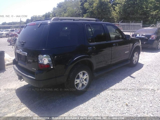 1FMEU63E27UB78513 - 2007 FORD EXPLORER XLT BLACK photo 4