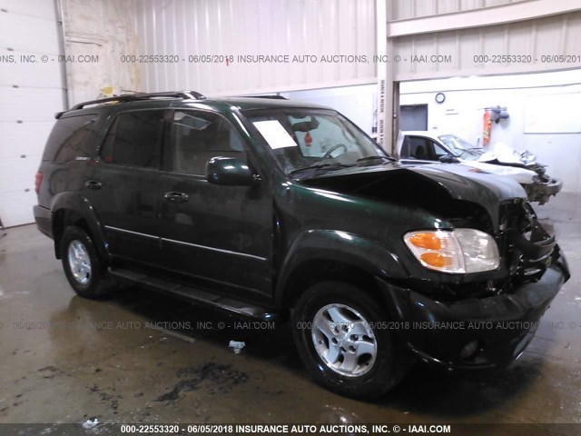 5TDBT48A22S068756 - 2002 TOYOTA SEQUOIA LIMITED GREEN photo 1