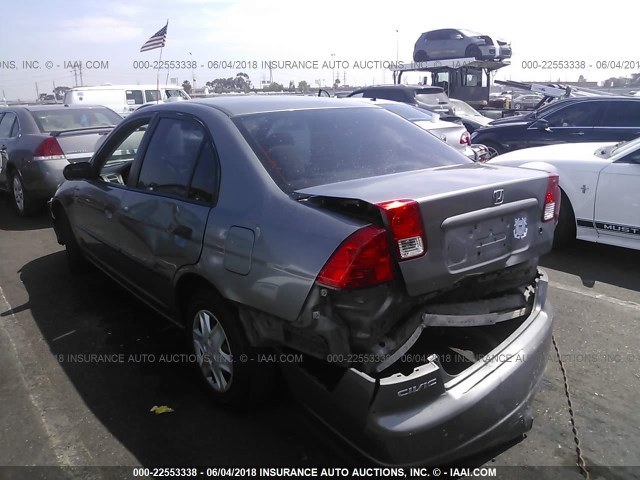 1HGES16315L026525 - 2005 HONDA CIVIC DX VP GRAY photo 3