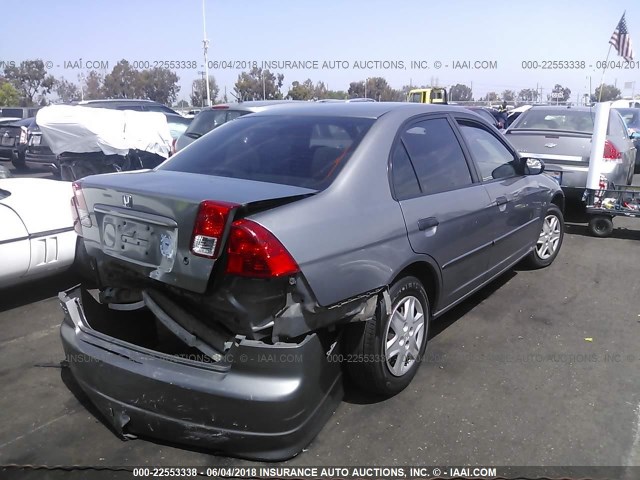 1HGES16315L026525 - 2005 HONDA CIVIC DX VP GRAY photo 4