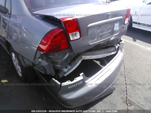 1HGES16315L026525 - 2005 HONDA CIVIC DX VP GRAY photo 6