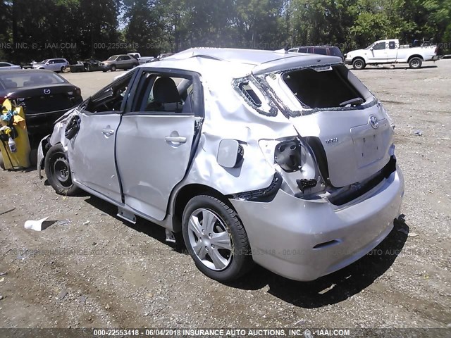 2T1KU40E89C172893 - 2009 TOYOTA COROLLA MATRIX  SILVER photo 3