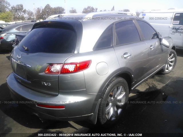 JNRBS08WX4X403038 - 2004 INFINITI FX45 GRAY photo 4