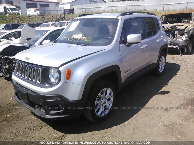 ZACCJBBB9HPG32585 - 2017 JEEP RENEGADE LATITUDE SILVER photo 2