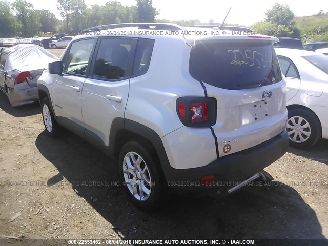 ZACCJBBB9HPG32585 - 2017 JEEP RENEGADE LATITUDE SILVER photo 3