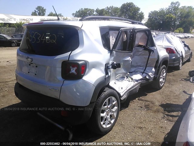 ZACCJBBB9HPG32585 - 2017 JEEP RENEGADE LATITUDE SILVER photo 4