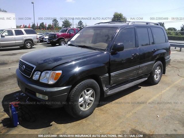 JT6HT00W9W0009536 - 1998 LEXUS LX 470 BLACK photo 2