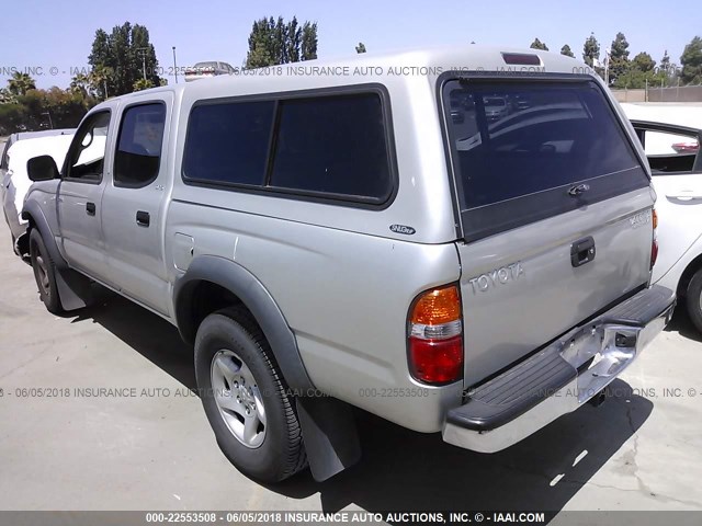 5TEGN92N04Z445275 - 2004 TOYOTA TACOMA DOUBLE CAB PRERUNNER SILVER photo 3