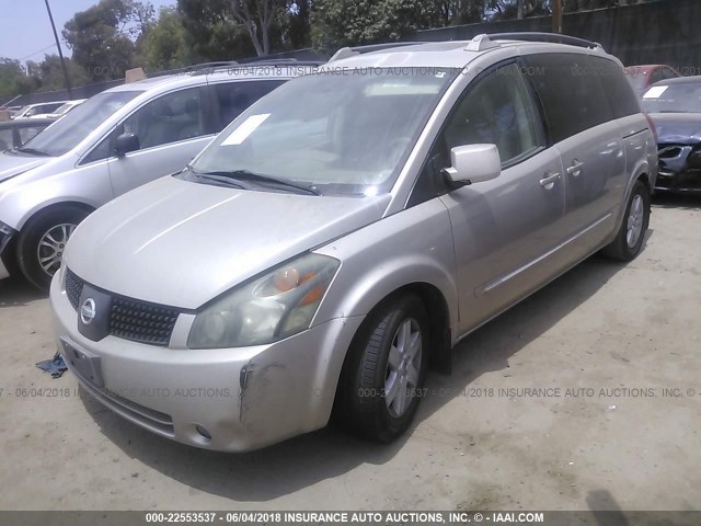 5N1BV28U05N137409 - 2005 NISSAN QUEST S/SE/SL GOLD photo 2