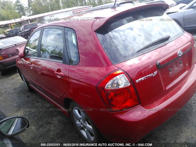 KNAFE161975002731 - 2007 KIA SPECTRA5 SX RED photo 3