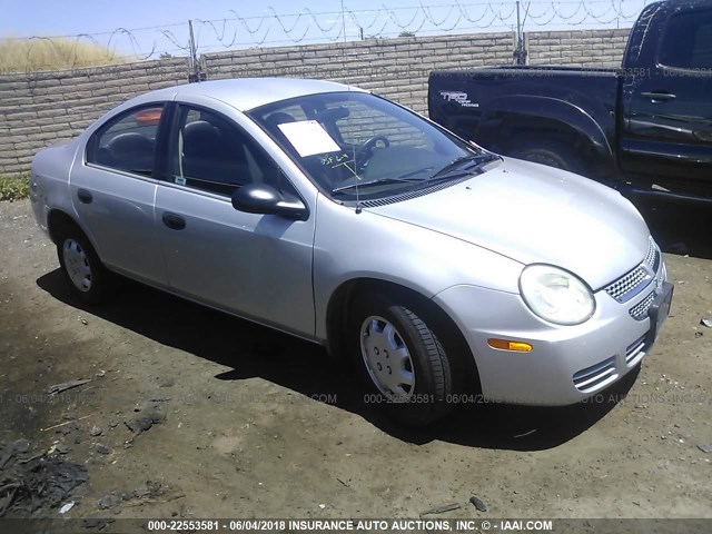 1B3ES26C85D186238 - 2005 DODGE NEON SE SILVER photo 1