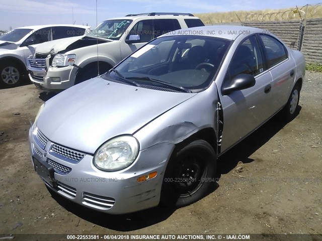 1B3ES26C85D186238 - 2005 DODGE NEON SE SILVER photo 2