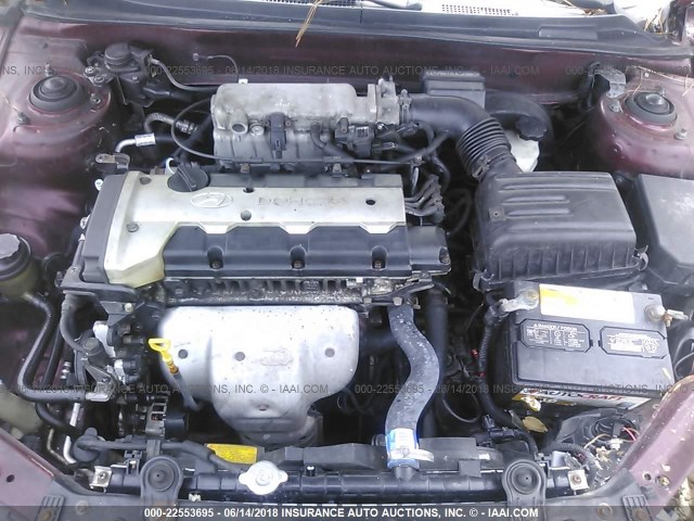 KMHDN45D62U245687 - 2002 HYUNDAI ELANTRA GLS/GT MAROON photo 10